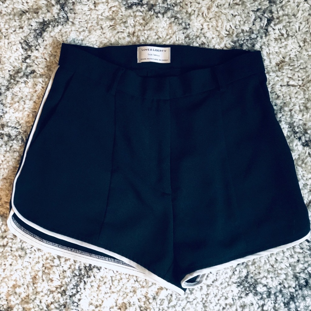 Black and White High Waisted Shorts
